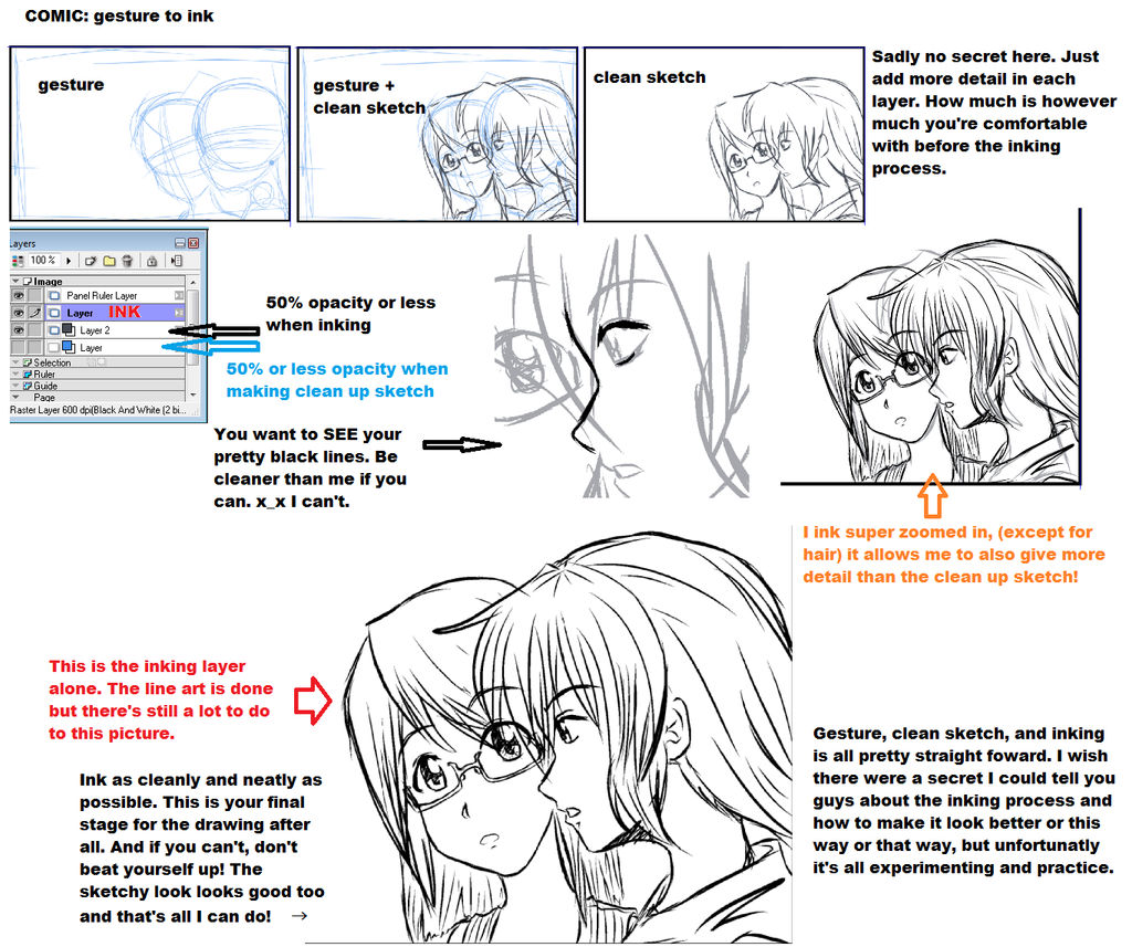 Comic tutorial 2 Sketch to Ink by Kiyomi-Nakamura on DeviantArt