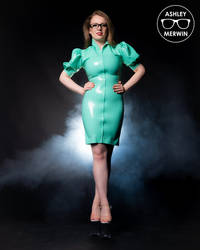 Ashley Merwin - Green Latex Dress
