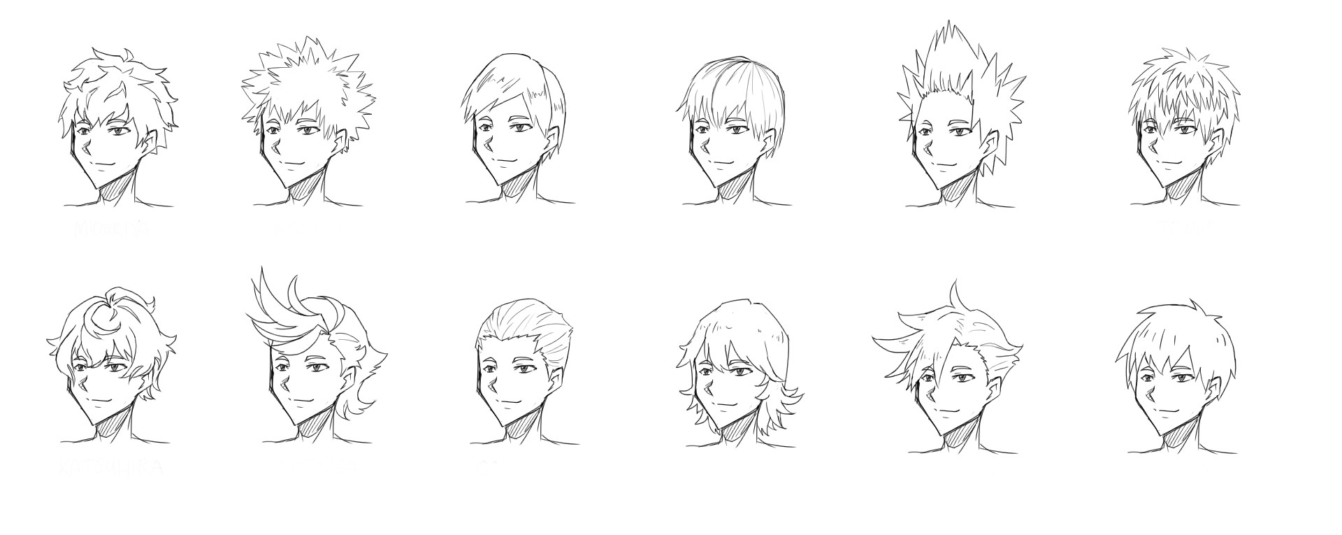 Anime Hair Drawing Reference and Sketches for Artists