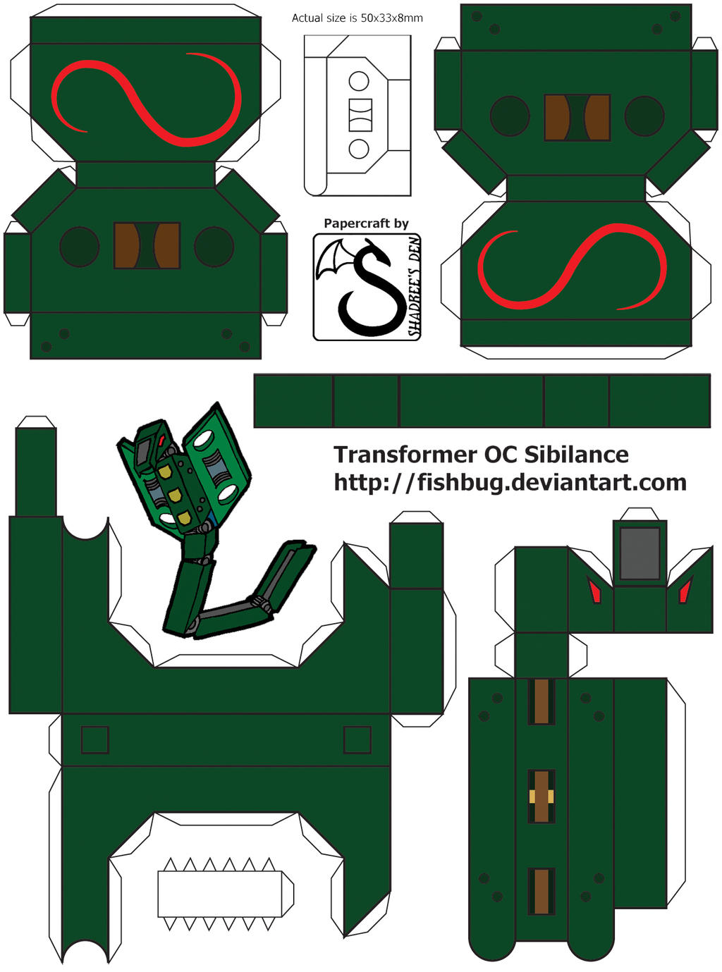 Transformer OC Sibilance papercraft template by shadree on DeviantArt