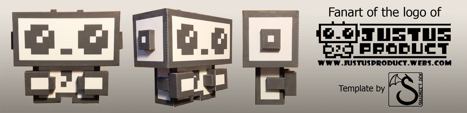 JustUs Paper Toys logo as a paper toy by shadree
