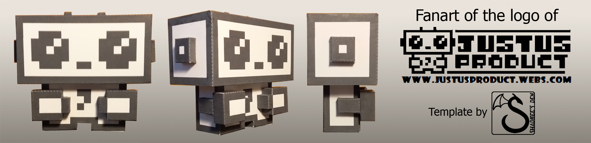JustUs Paper Toys logo as a paper toy by shadree