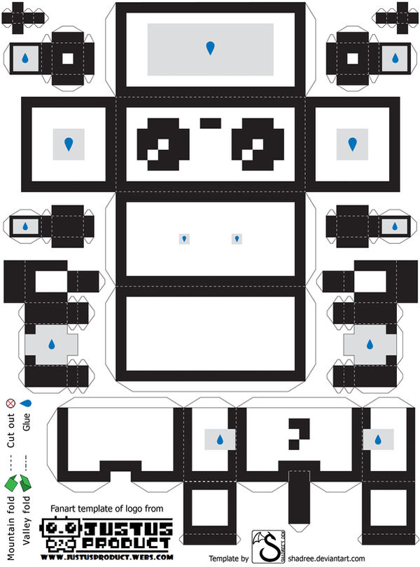 JustUs logo paper toy template