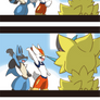 Lucario and Cinderace and Zeraora