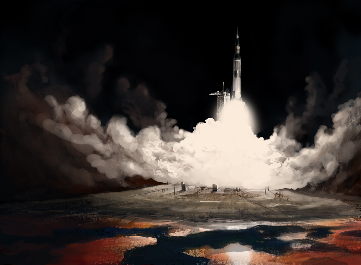 Saturn V Launch by Luftwaffles