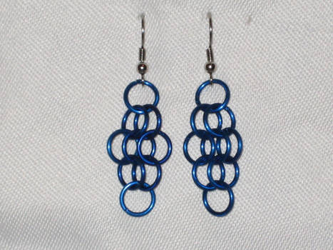 Blue Chainmail Earrings