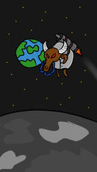 Minotaur in Space Drawing