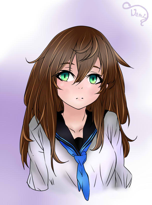 Anime Girl Brown Hair Green Eyes Anime Girl Brown Hair Green Eyes