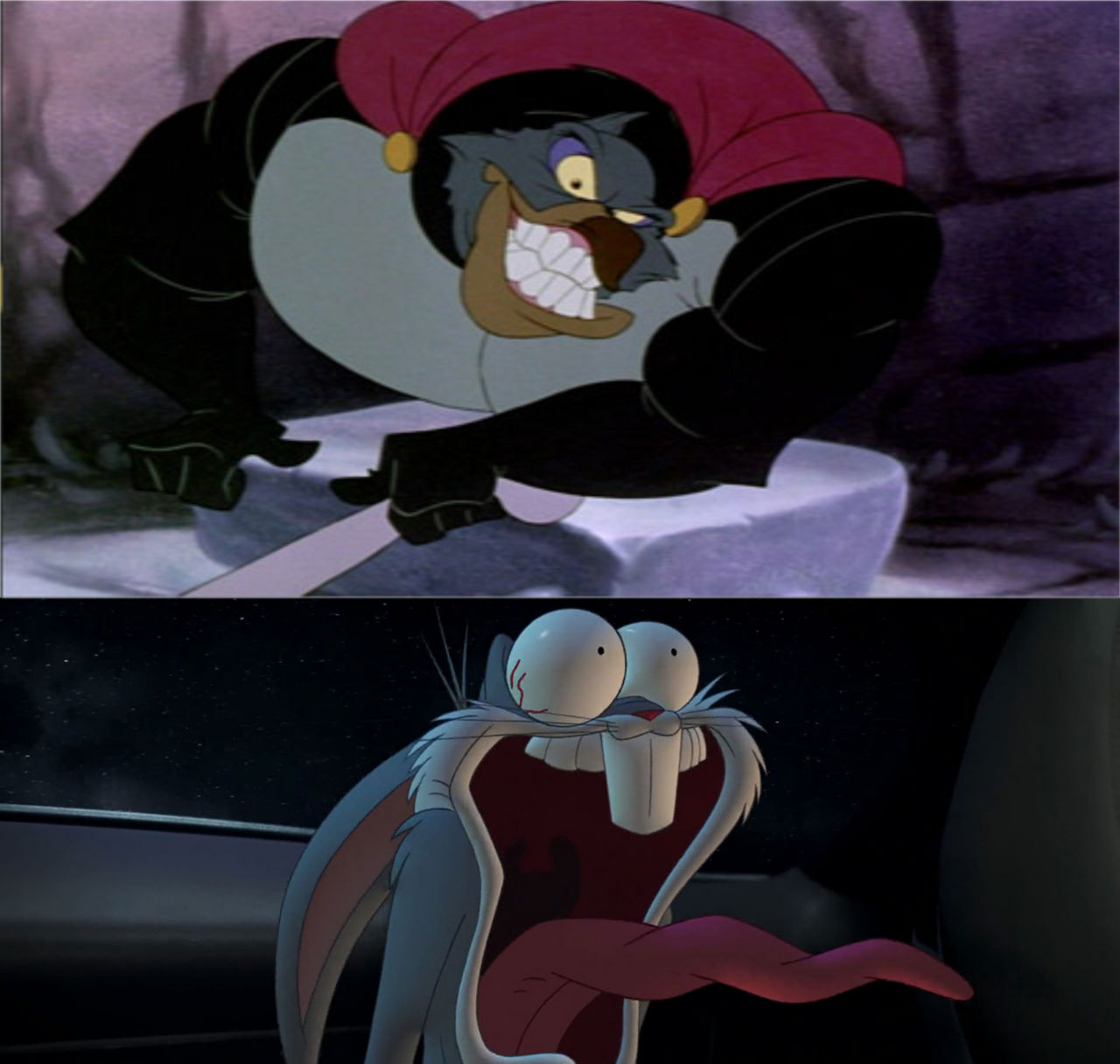 Bugs Bunny gets scared of Drake by TimCurryFangirl on DeviantArt