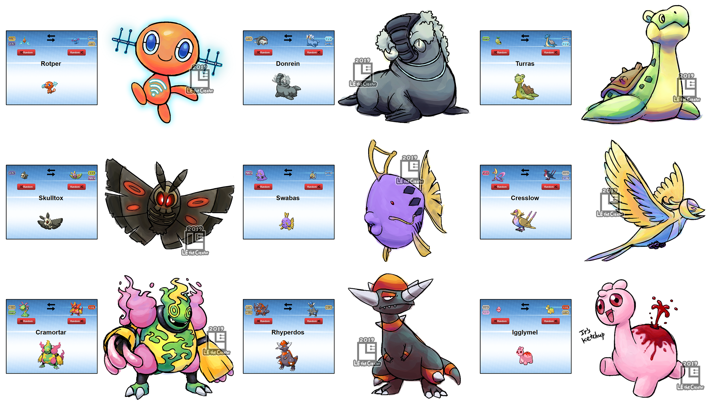 Pokemon Fusions Set by LE-the-Creator on DeviantArt