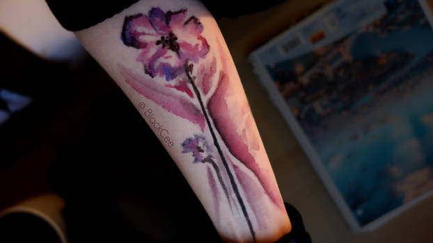 Watercolor-Watercolor Flower Tattoo