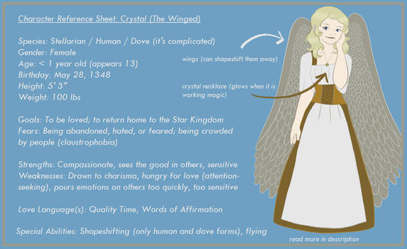 Character Reference Sheet: Crystal (The Winged)