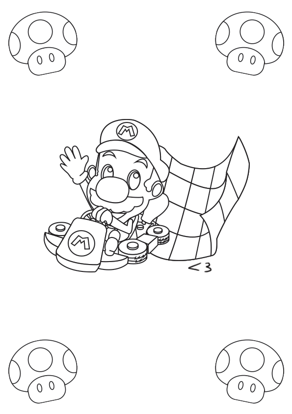 MarioKart Coloriage A4