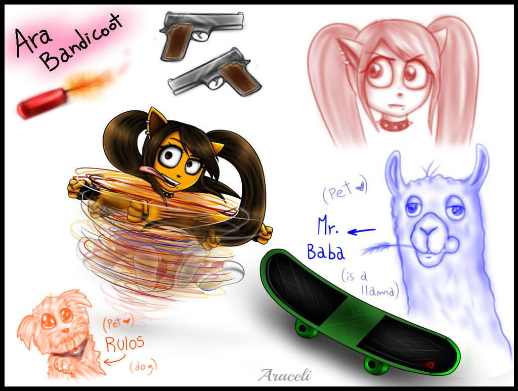 Ara Bandicoot doodles and some stuff by DevilZukin7 on DeviantArt
