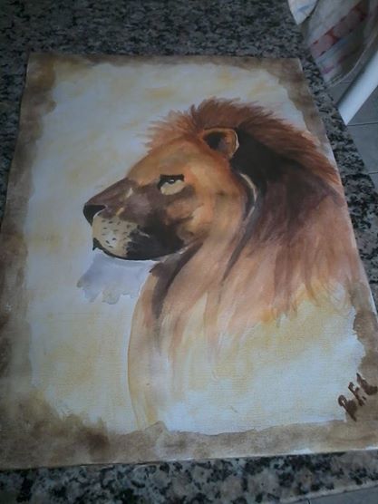 Watercolor Lion