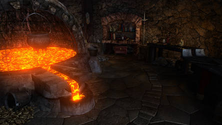 blacksmith lava forge final render 2