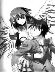 Ikaros and Tomoki~Angel hug