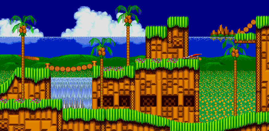 green hill zone background sprites - Google Search  Sonic birthday  parties, Retro gaming, Sonic and shadow