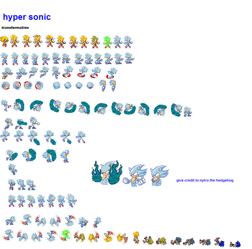 Hyper Sonic 3 sprites by multiadventures984 on DeviantArt