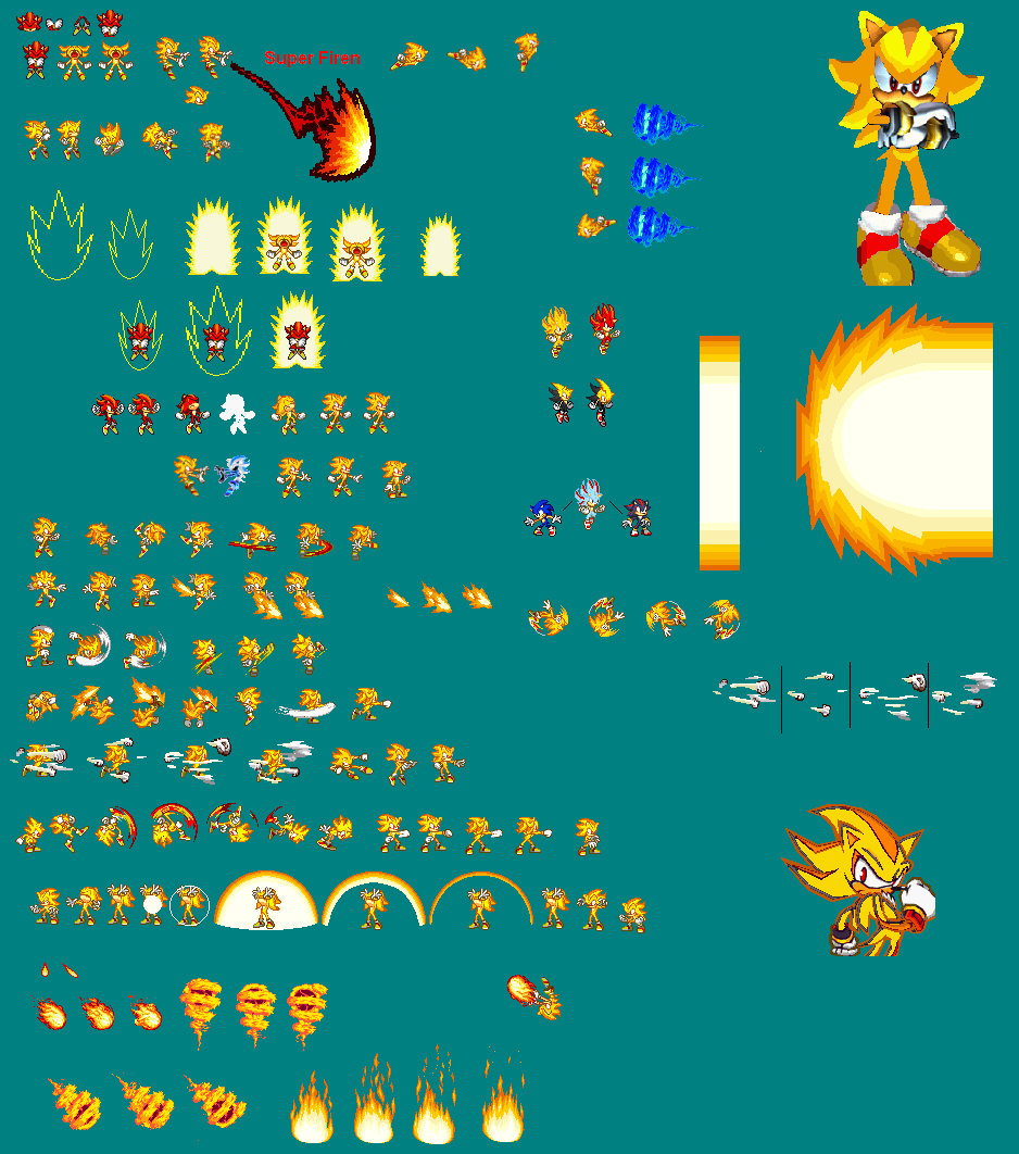 PACK DE SPRITES DO SUPER SONIC DO FIREN PRODUCTIONS 