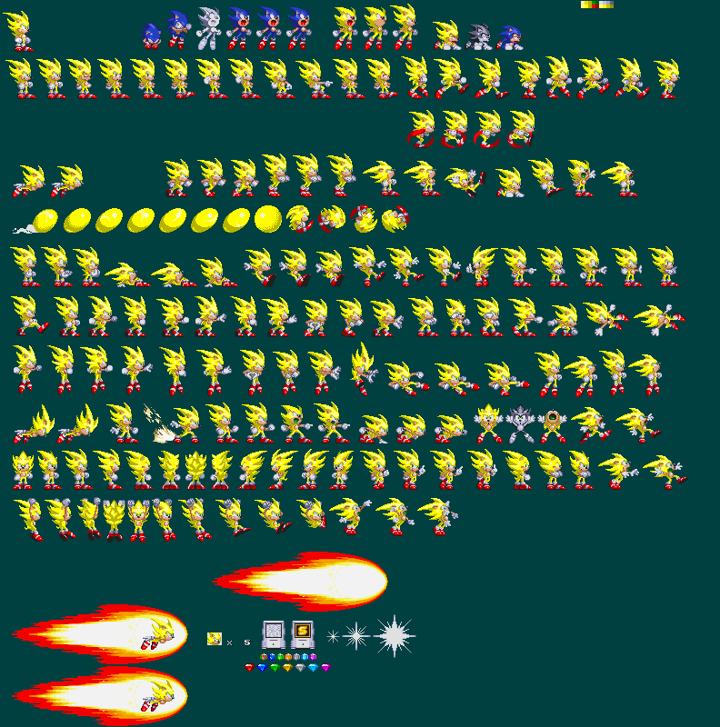 Super Sonic Sprite Sheet by RedDaDoucheHog on DeviantArt