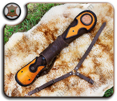 Custom Leather Backquiver Orangebrown