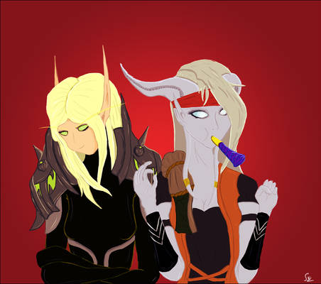 Blood elf and Draenei