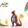 Pokemon: Charmander, Charmeleon, and Charizard