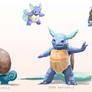 Pokemon: Squirtle, Wartortle, and Blastoise