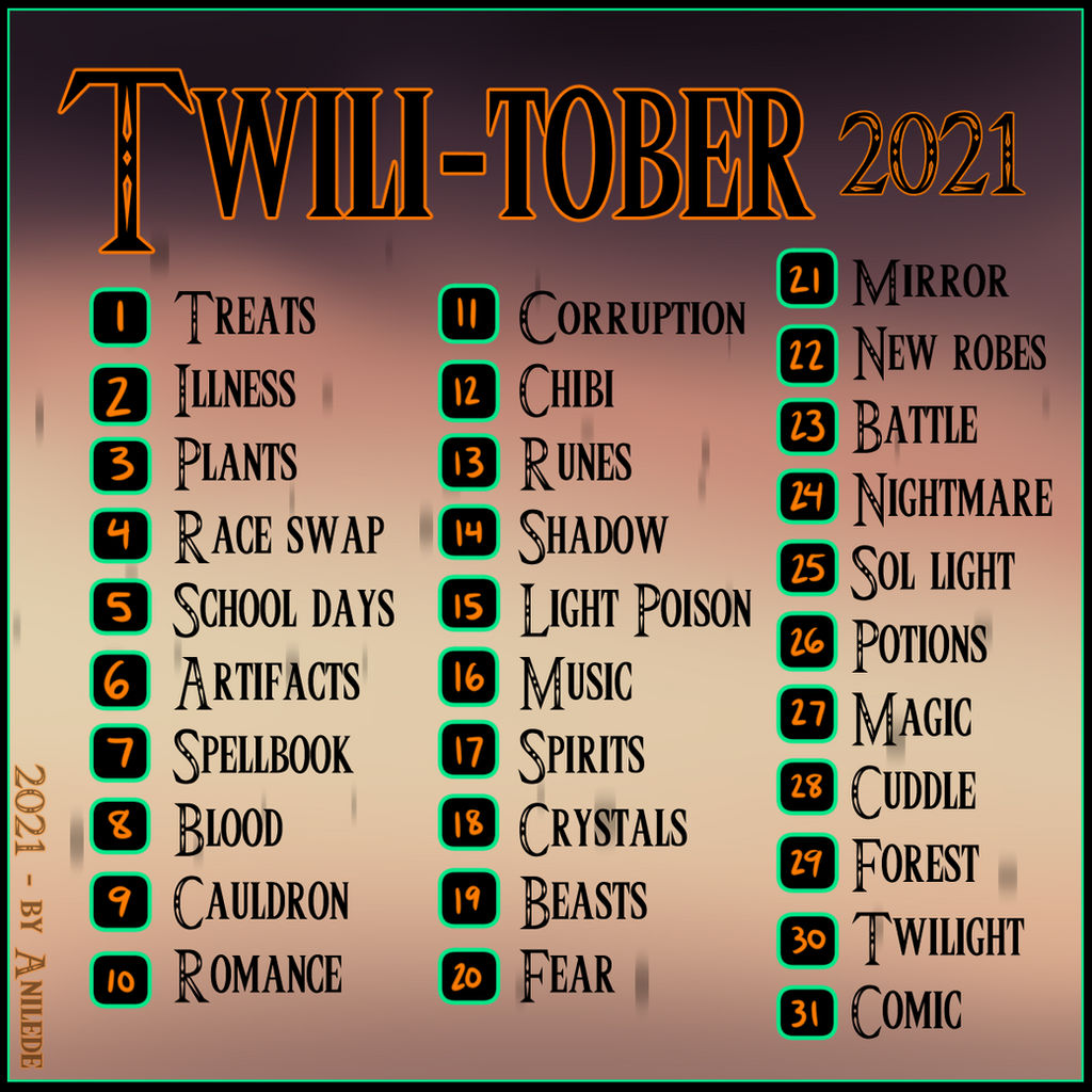 Twili-tober 2021 Prompts