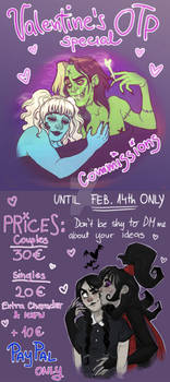 Valentines special COMMISSIONS OPEN!