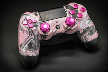 Custom Pink Swirl Painted PS4 Controller