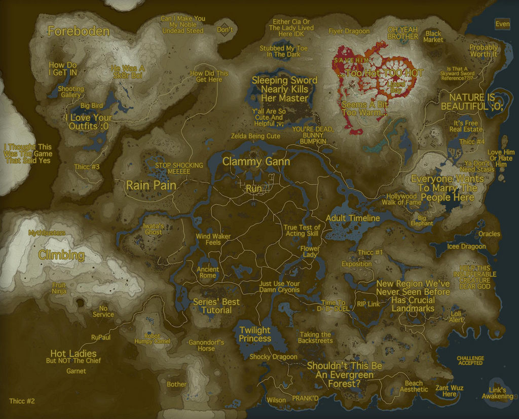 Map of the Wild, tLoZ: Breath of the Wild Map by Nelde on DeviantArt