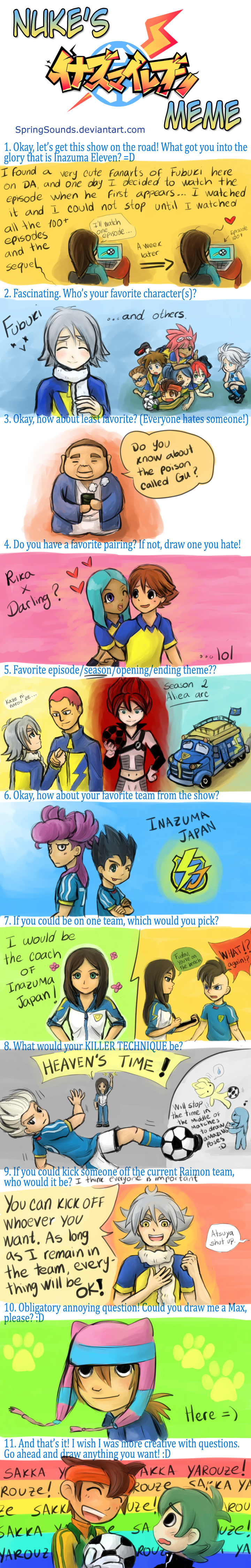 100 Characters Meme: Inazuma Eleven by DuskMindAbyss on DeviantArt