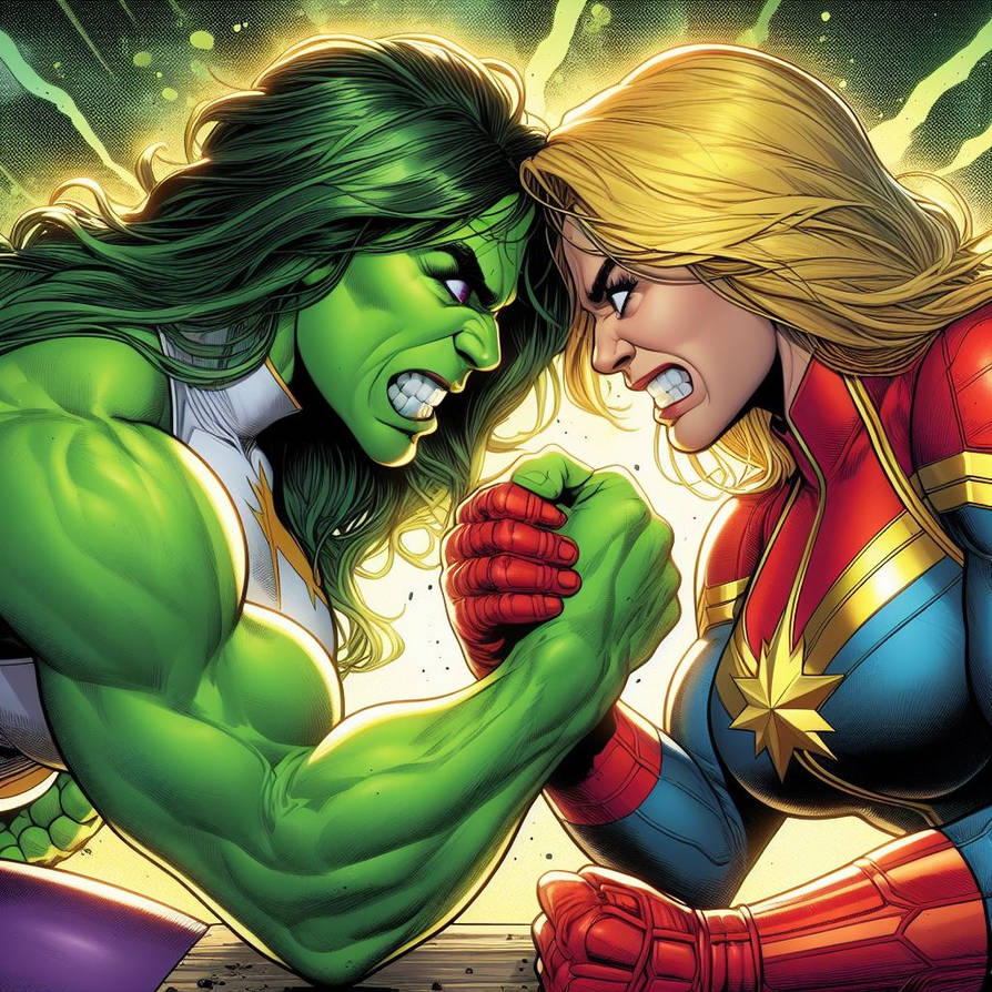She-Hulk Vs Captain Marvel by zzzz321 on DeviantArt