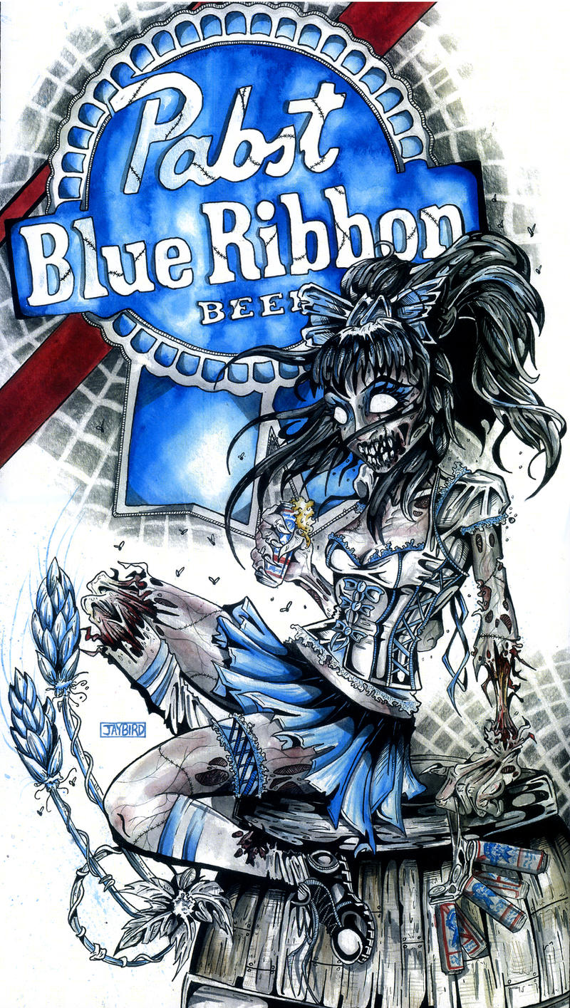 PBR zombie beer girl by Jay-Allen-Hansen