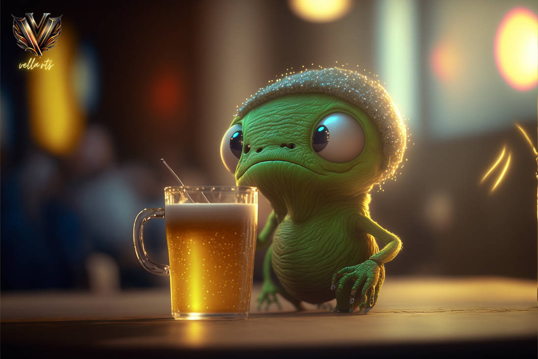 Manjmolo Cartoon 4d Alien Drinking Beer Dj Unreal by denisskullnox on ...