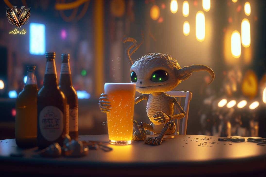 Manjmolo Cartoon 4d Alien Drinking Beer Dj Unreal by denisskullnox on ...