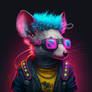 mouse punk neon colorful