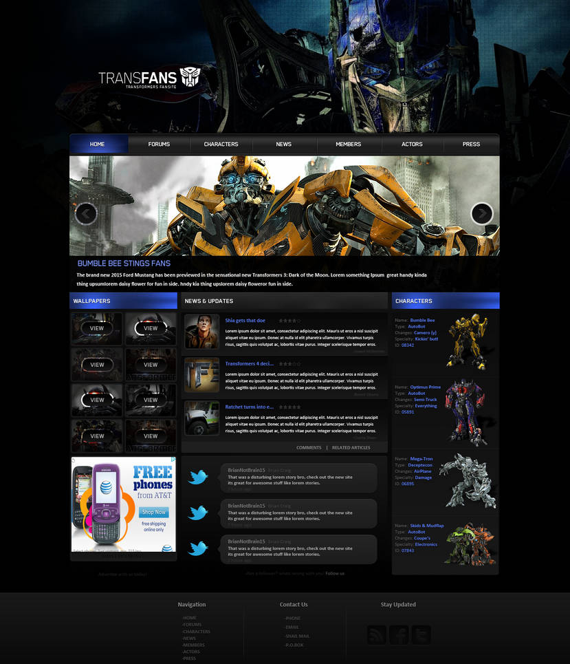 Transformers Webpage by KustomzGraphics on DeviantArt