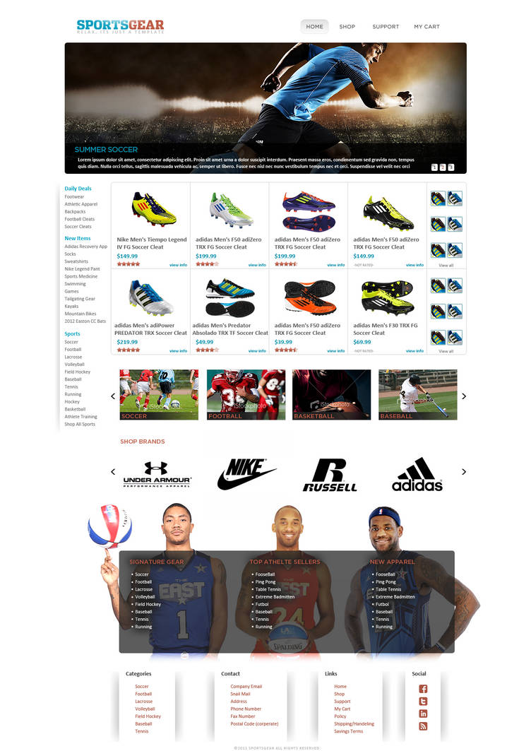 Sports Gear Webpage by KustomzGraphics