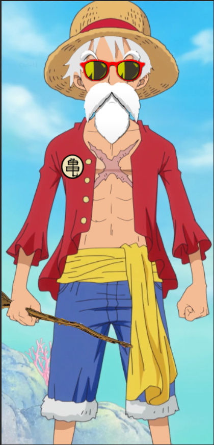 Roshi and Luffy Fusion by Stemeyone9k on DeviantArt