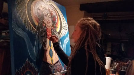Kali Goddess-painting process