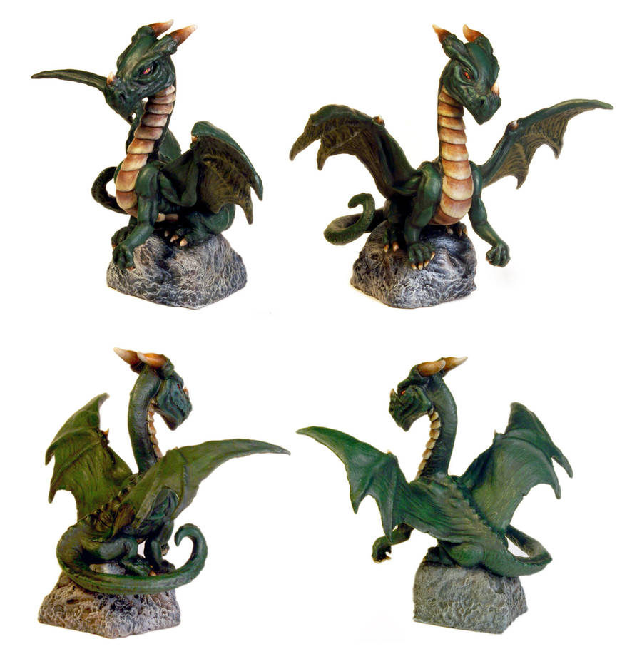 Green Dragon Sculpture by DrMonkeyface