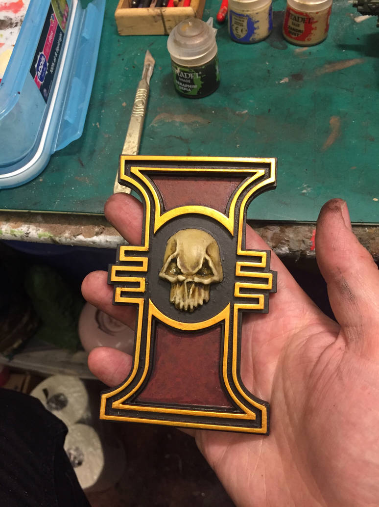 Painted Warhammer 40k Imperial Inquisition Rosette by DrMonkeyface