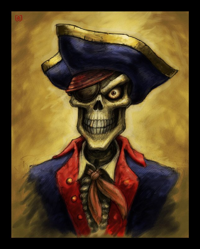 Skeleton Pirate Portrait by VegasMike