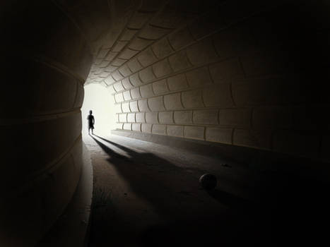 tunnel and a boy