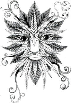 green man tattoo design