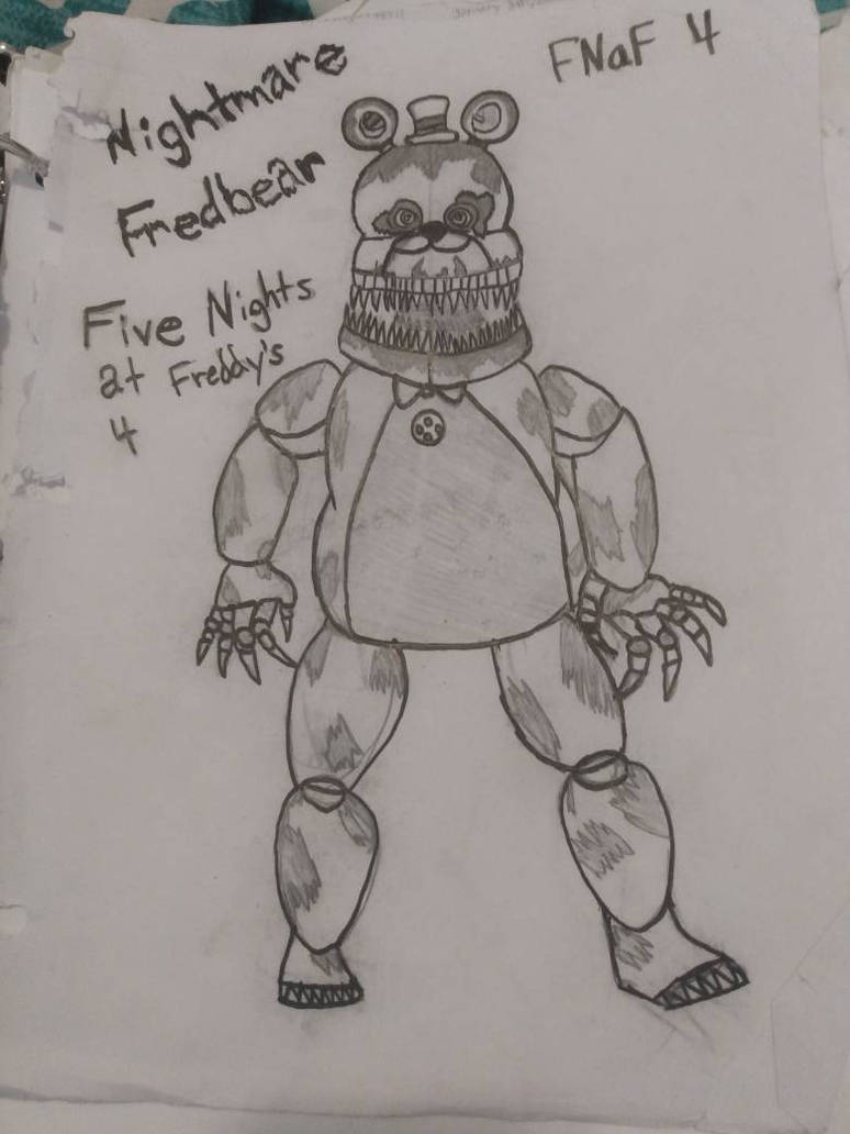 FNAF 4 Nightmare Fredbear Jumpscare Drawing by Cooldud111 on DeviantArt