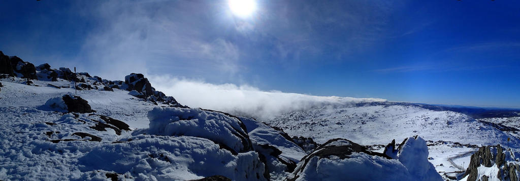 rolling fog under snow